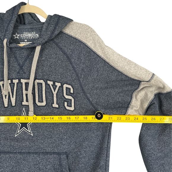 Dallas Cowboys Authentic Blue Logo Kangaroo Pocket Drawstring Hoodie Medium - Picture 5 of 5
